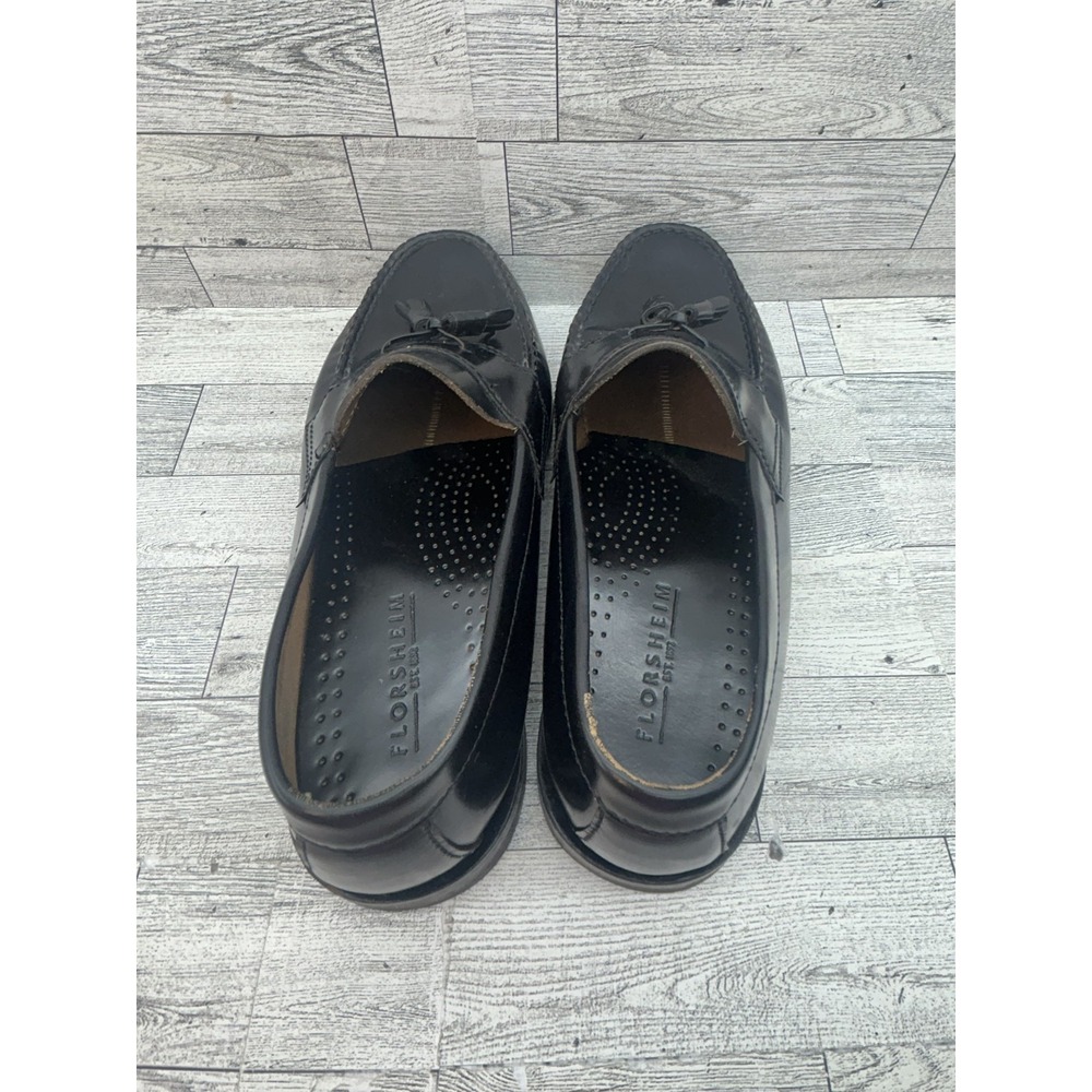 Florsheim Black Leather Tassel Loafers 3 times broader! - Picture 6 of 10